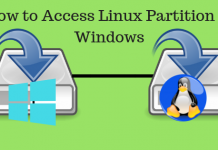 Access Linux partition, Linux partition