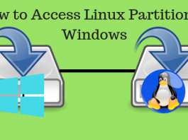 Access Linux partition, Linux partition